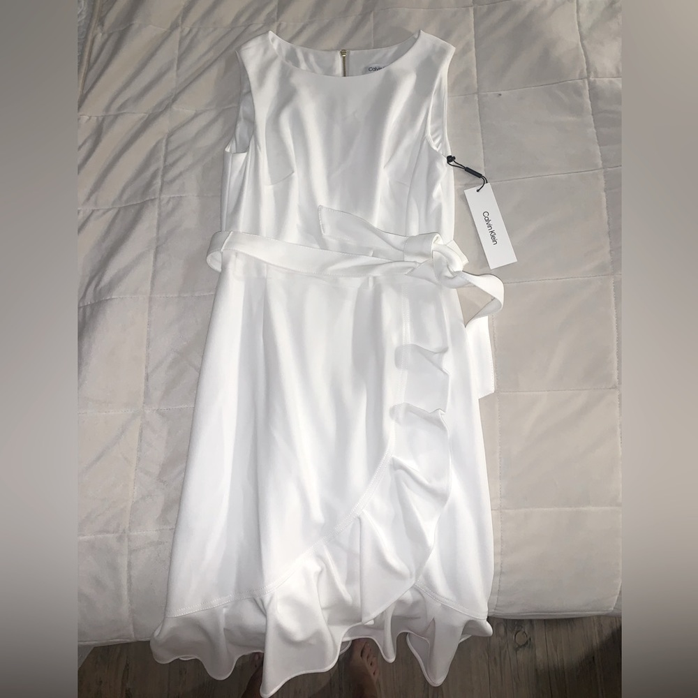 Calvin Klein White Wrap Dress